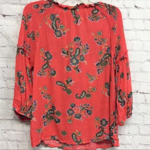 Anthropologie peasant smocked paisley blouse. P women’s size Large. Boho naif - Picture 8 of 9